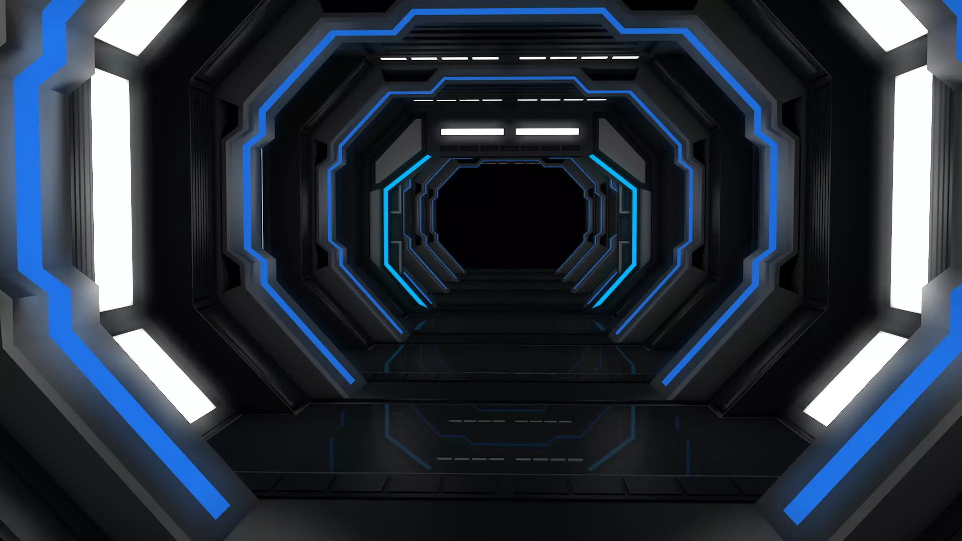 Low Poly Sci Fi Corridor 3D model_5