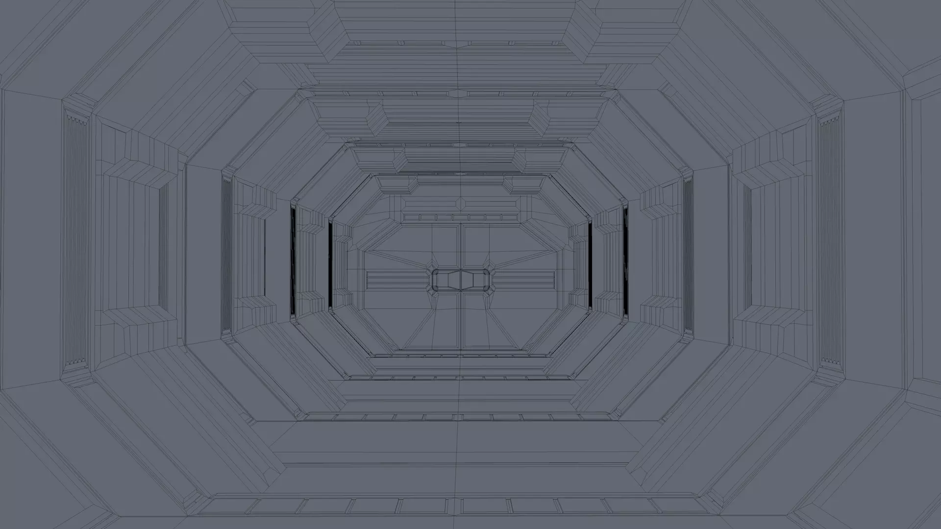 Low Poly Sci Fi Corridor 3D model_9