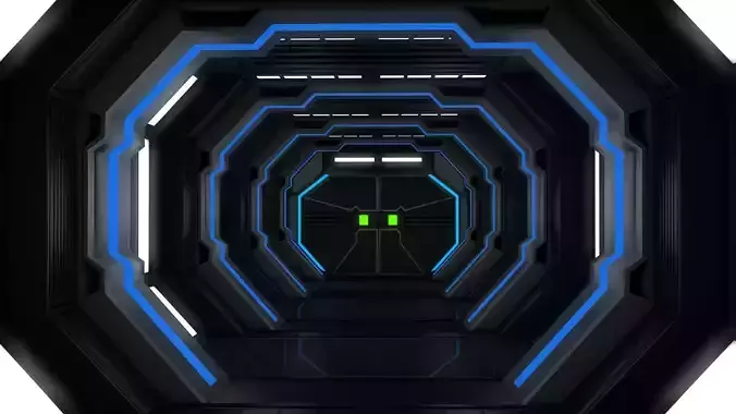 Low Poly Sci Fi Corridor