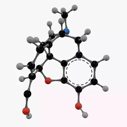 Morphine Molecule Low-poly 3D model