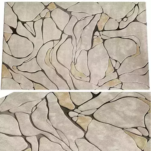 Nina Takesh Aude Teal and Ivory Rug