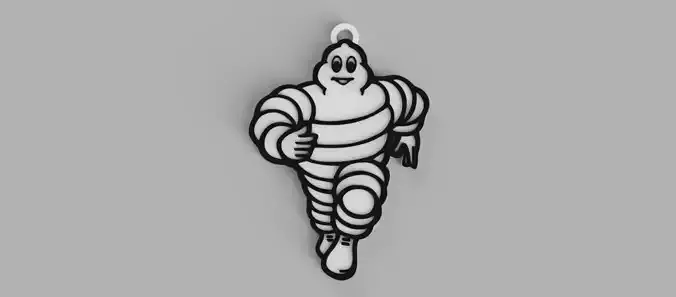 Michelin Man Running keychain - pendant - earring