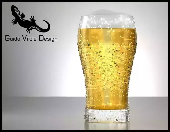 Fresh beer glass 3D model