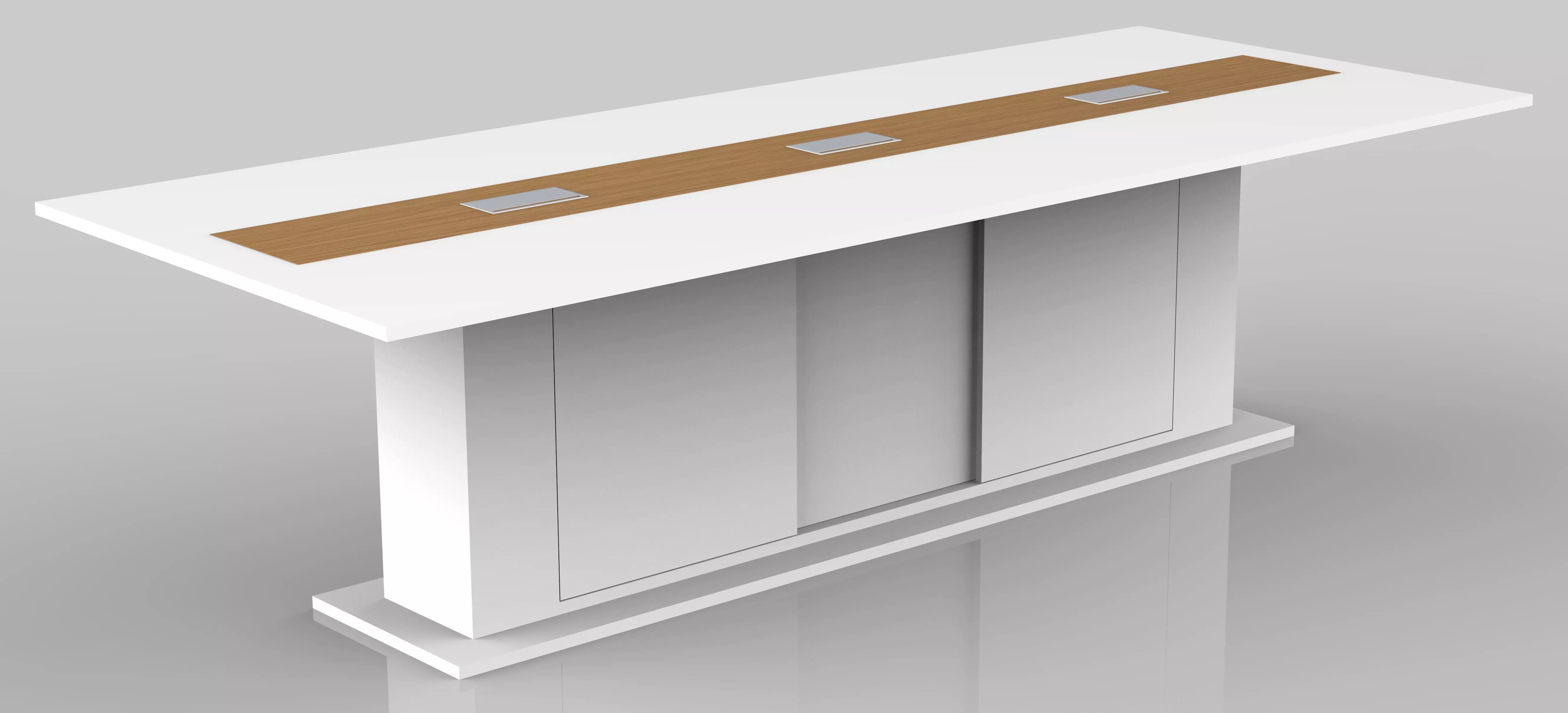 2400x1200mm meeting table with cutting list  Low-poly 3D model_5