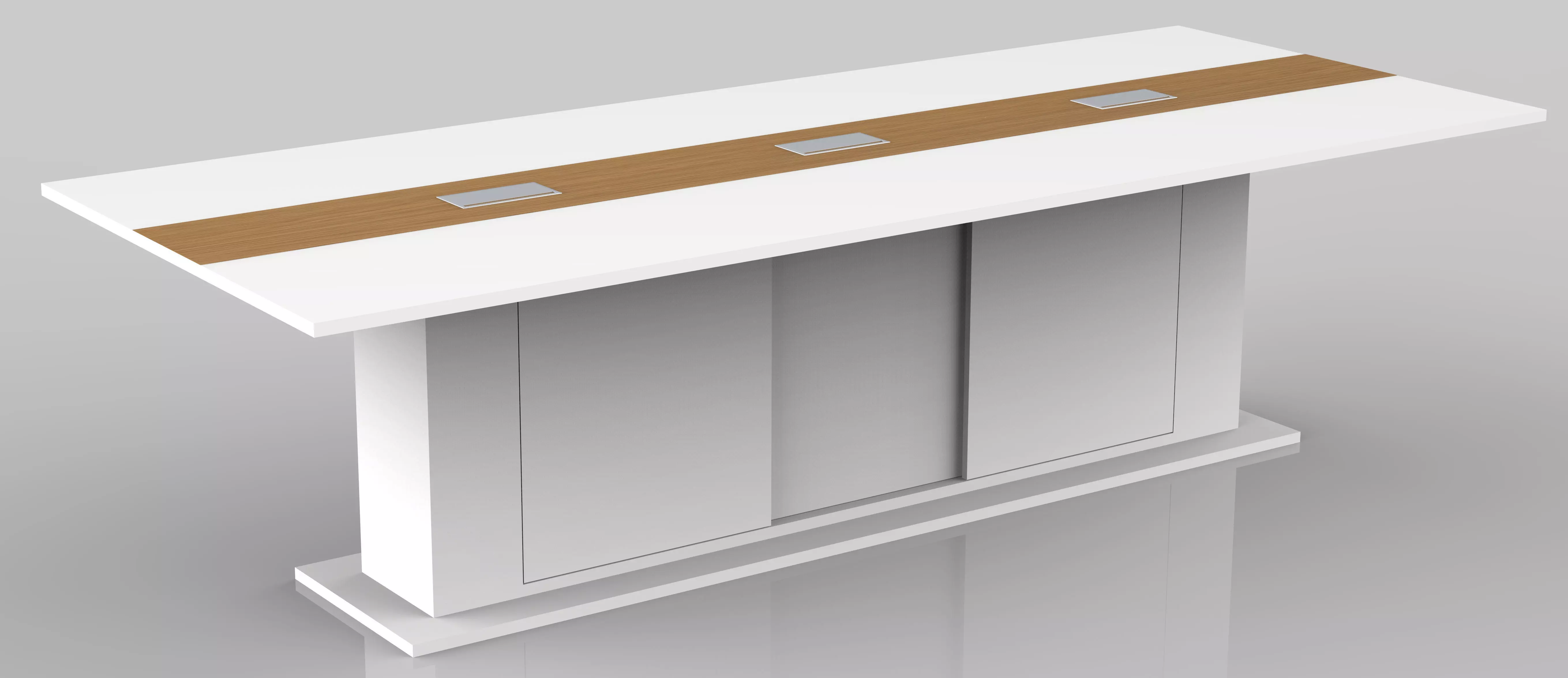 2400x1200mm meeting table with cutting list  Low-poly 3D model_1