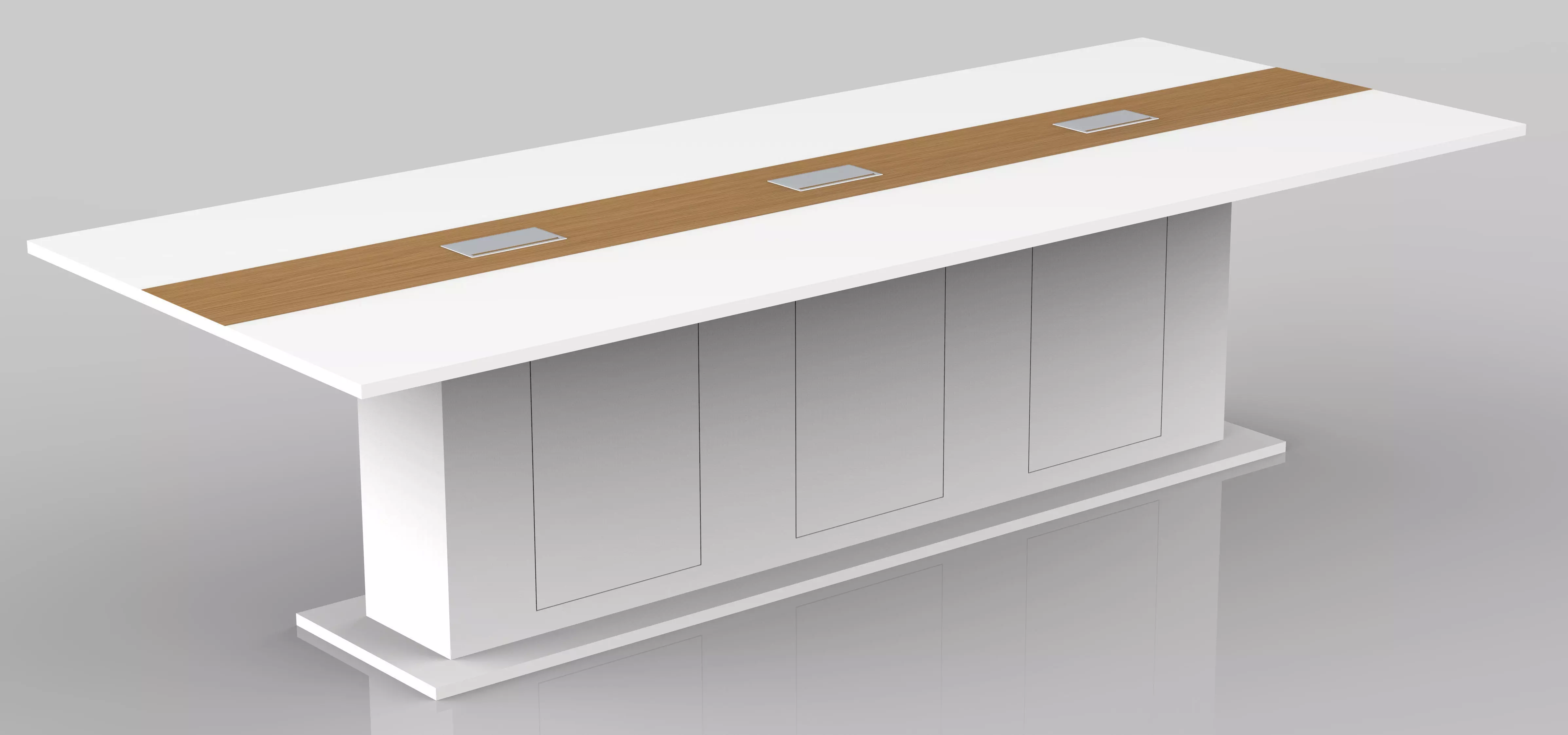 2400x1200mm meeting table with cutting list  Low-poly 3D model_2