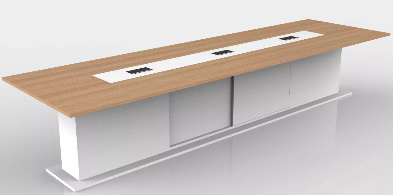 2400x1200mm meeting table with cutting list  Low-poly 3D model_6