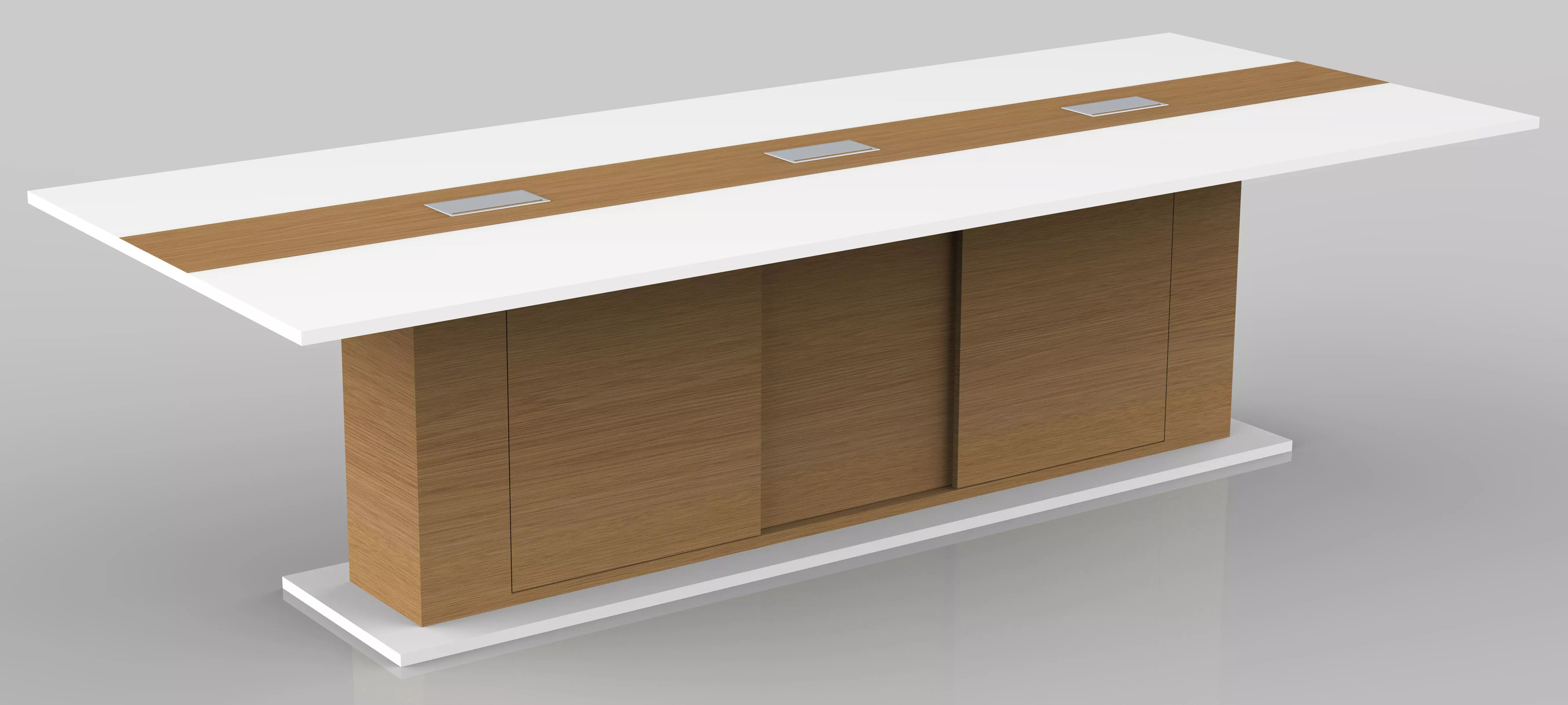 2400x1200mm meeting table with cutting list  Low-poly 3D model_3