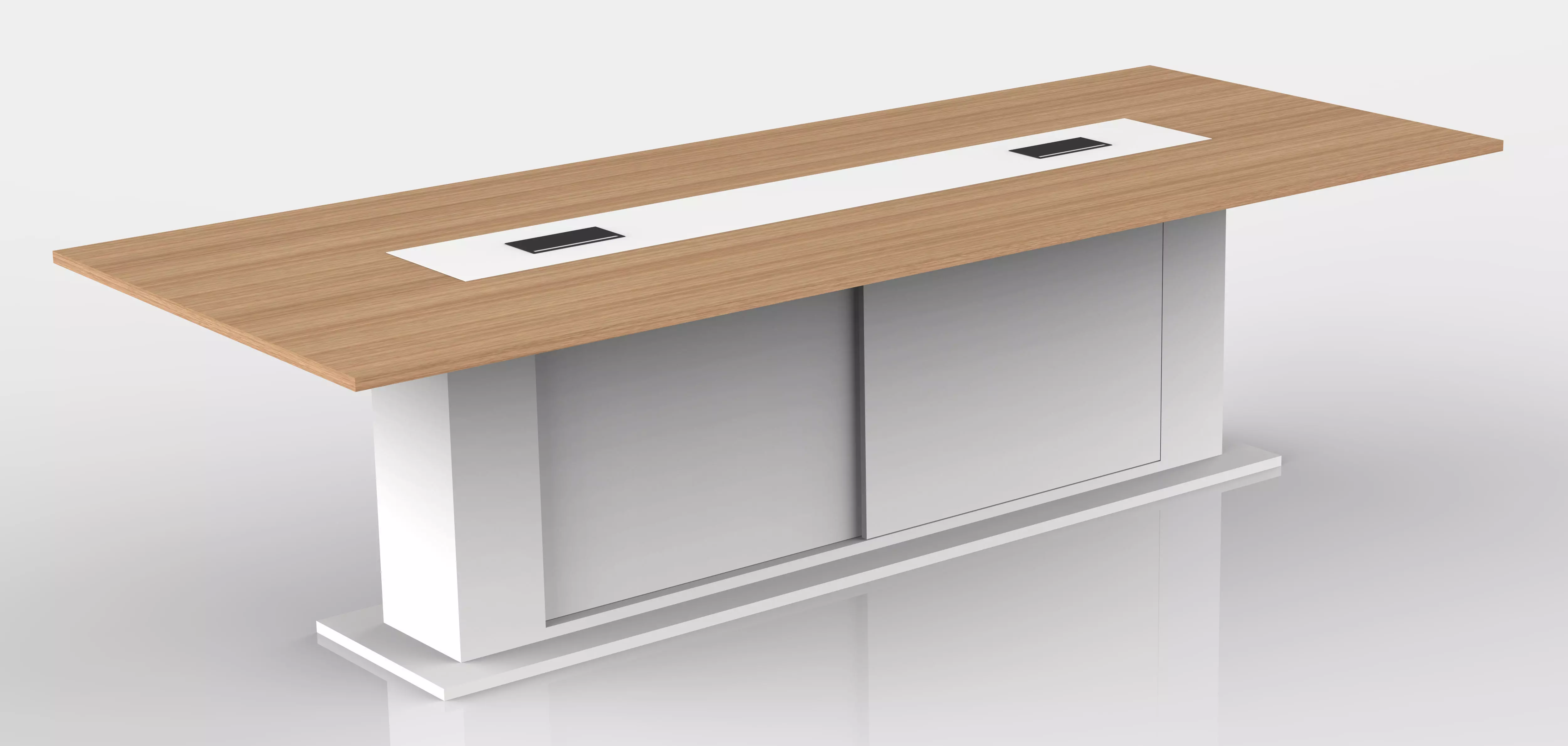 2400x1200mm meeting table with cutting list  Low-poly 3D model_0