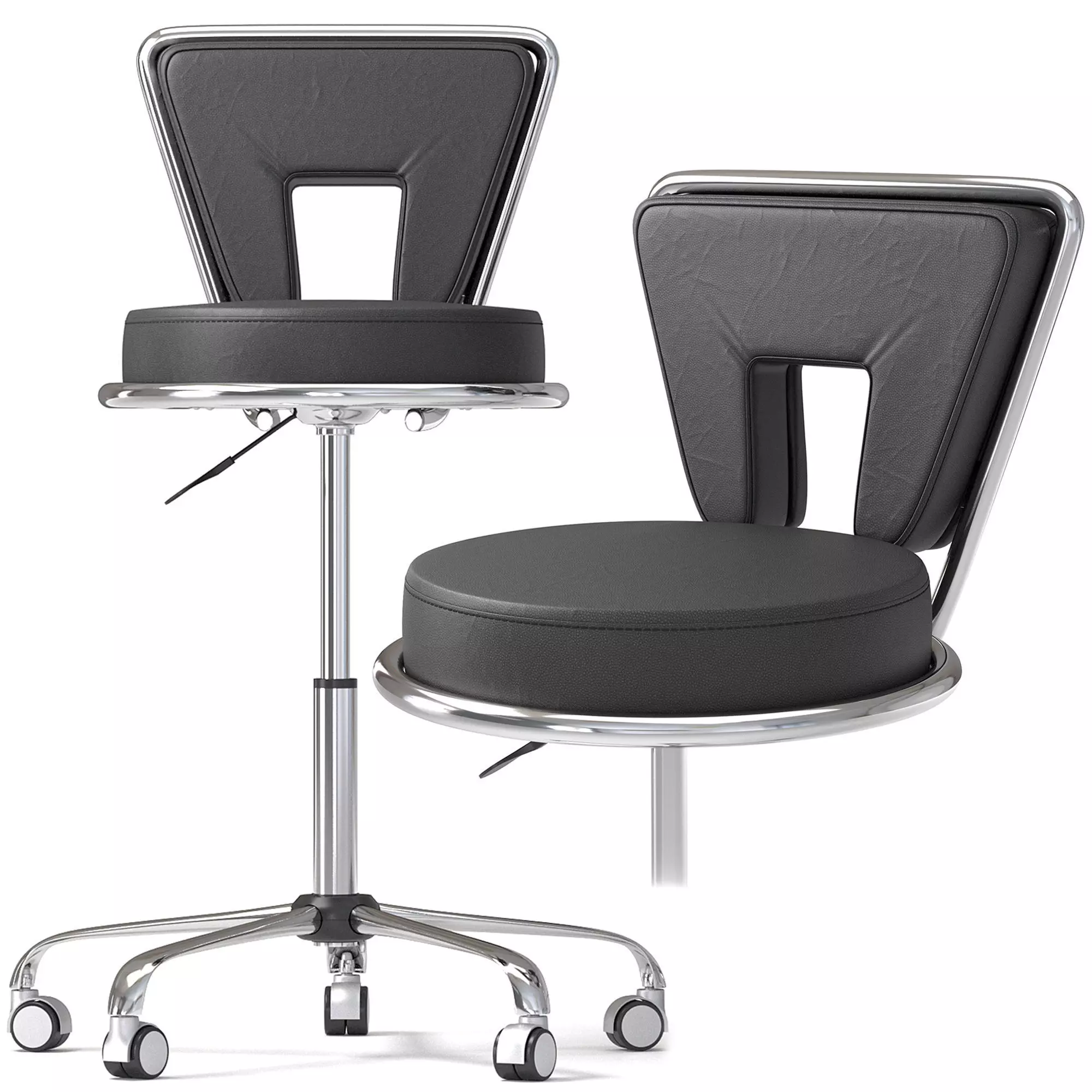 Barber chair Ollin Low-poly 3D model