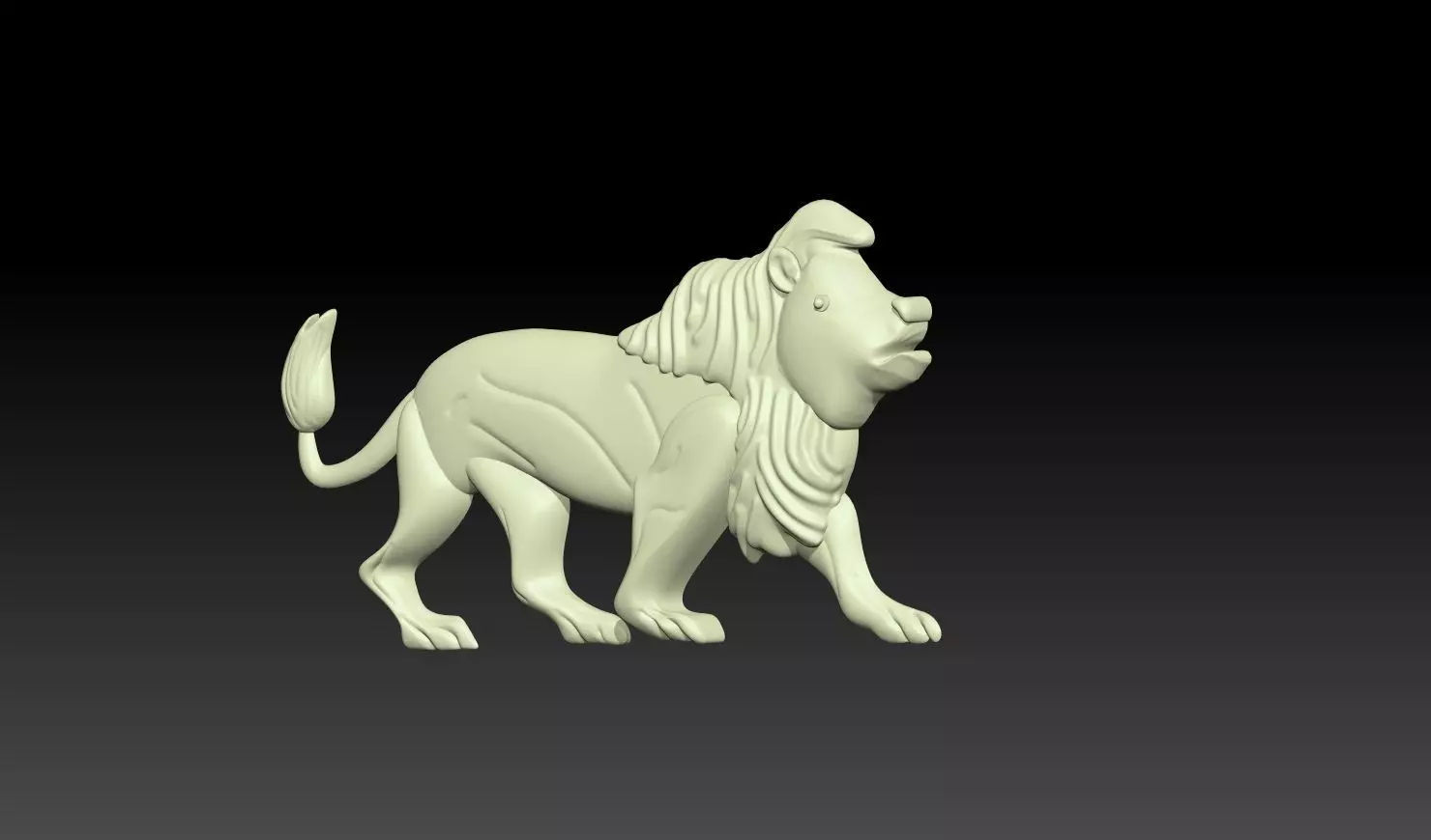 Walking Lion Relief 3D print model_6