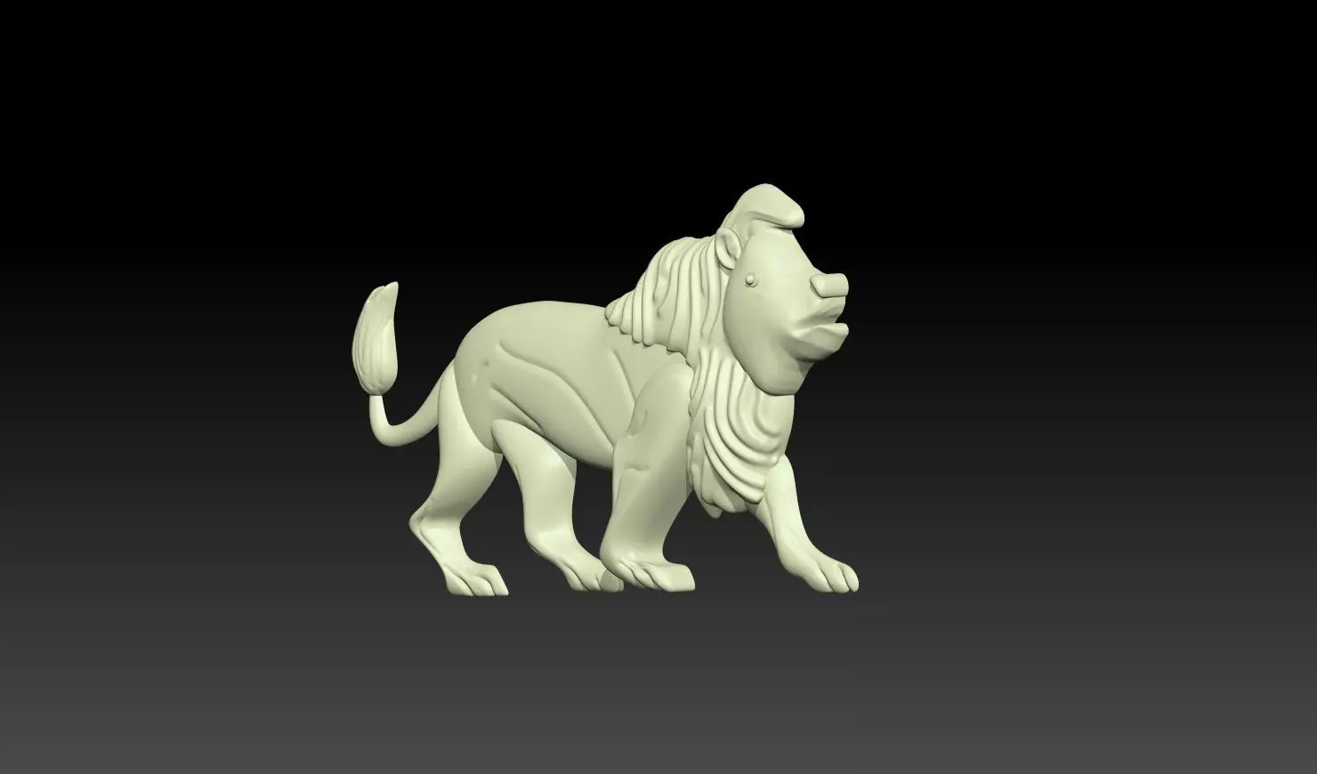 Walking Lion Relief 3D print model_7