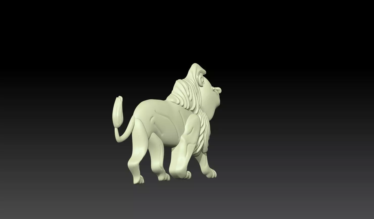 Walking Lion Relief 3D print model_12