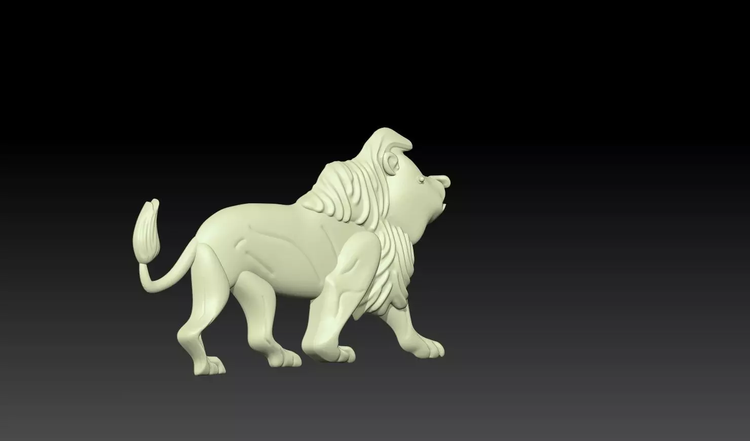 Walking Lion Relief 3D print model_2