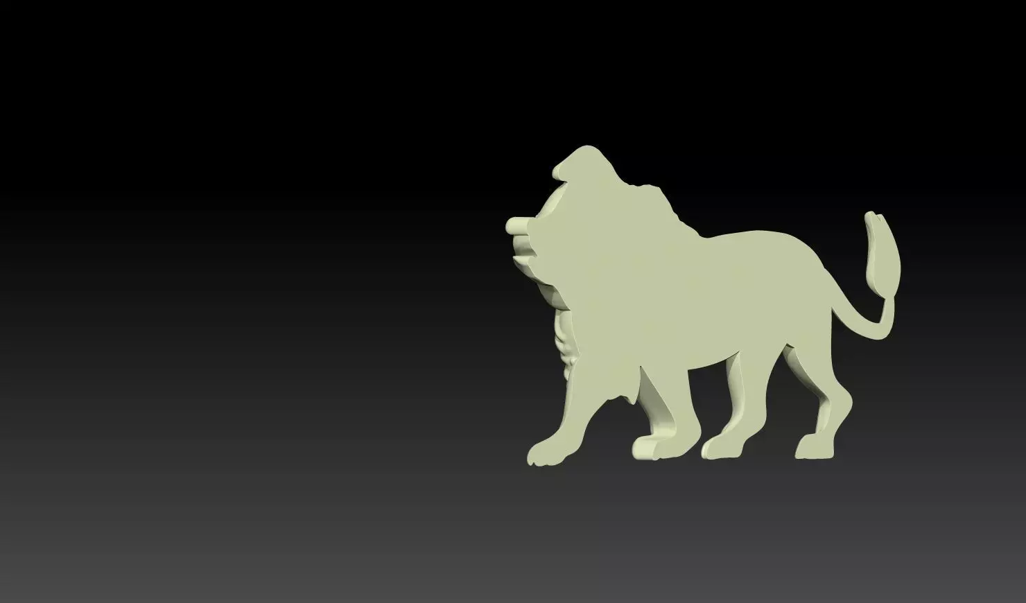 Walking Lion Relief 3D print model_9