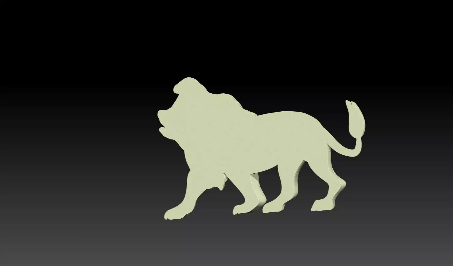 Walking Lion Relief 3D print model_10