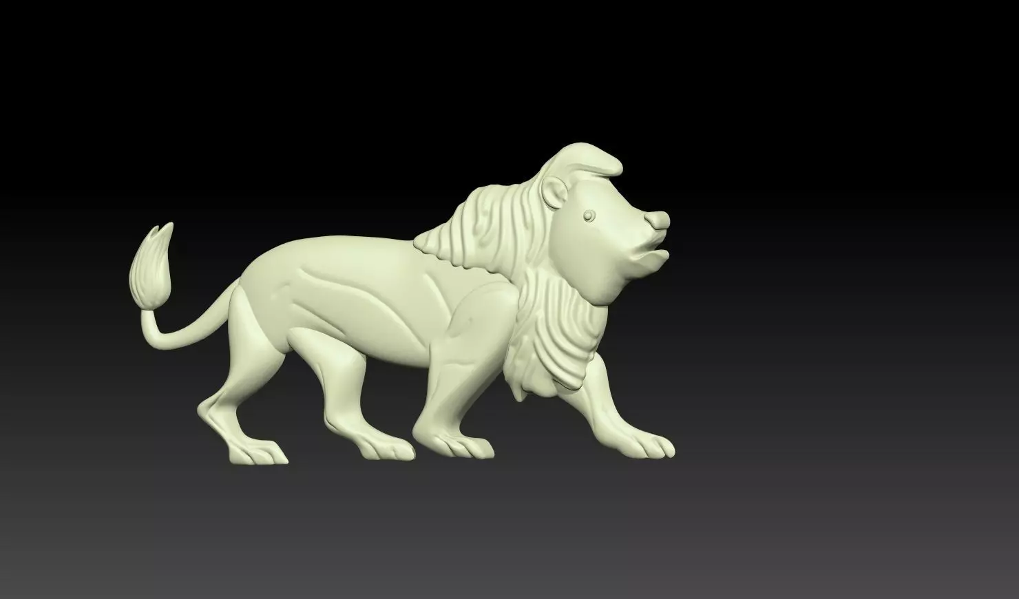 Walking Lion Relief 3D print model_5