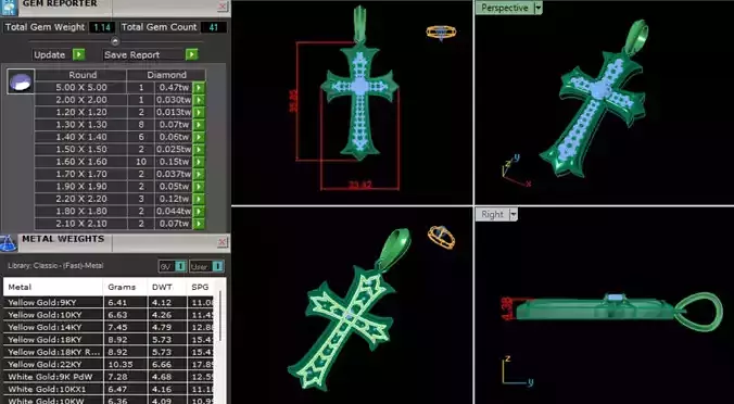 Cross Gold Pendant Full Diamond CG01