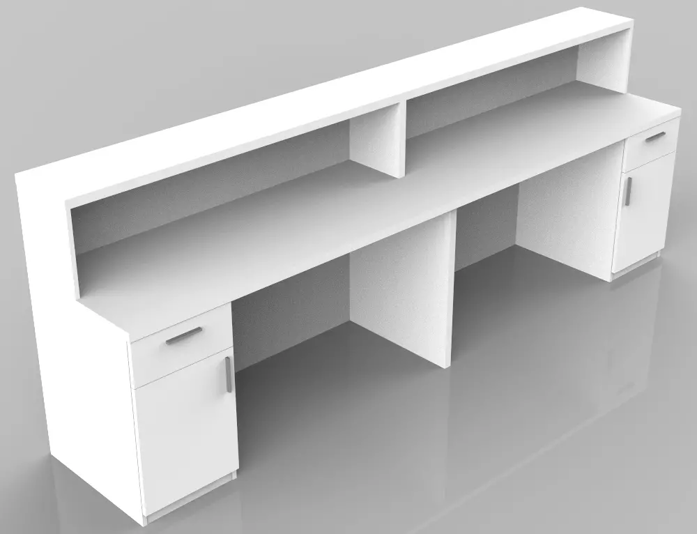 reception counter 2800mm with cutting list Low-poly 3D model