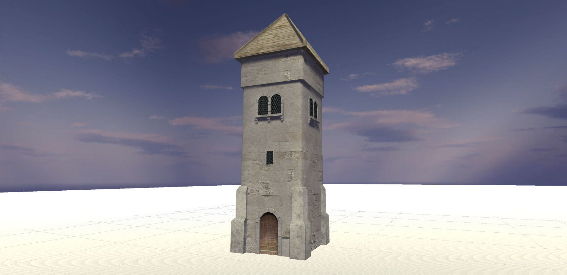 Medieval castle modular walls and towers 2 Low-poly 3D model_7
