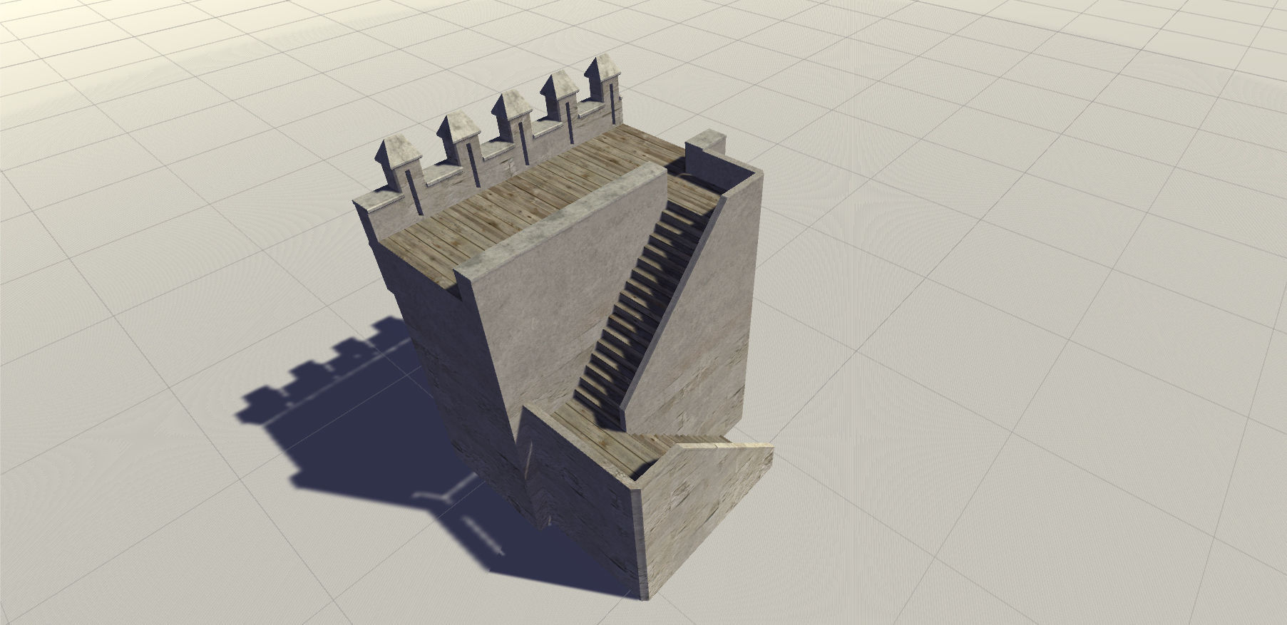 Medieval castle modular walls and towers 2 Low-poly 3D model_8