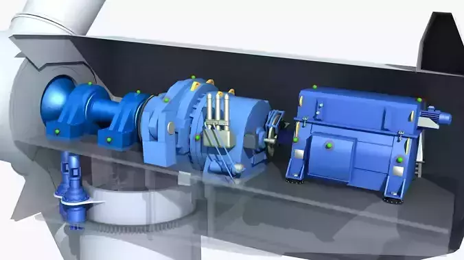 Internal Structure of Wind Turbine Generator 2