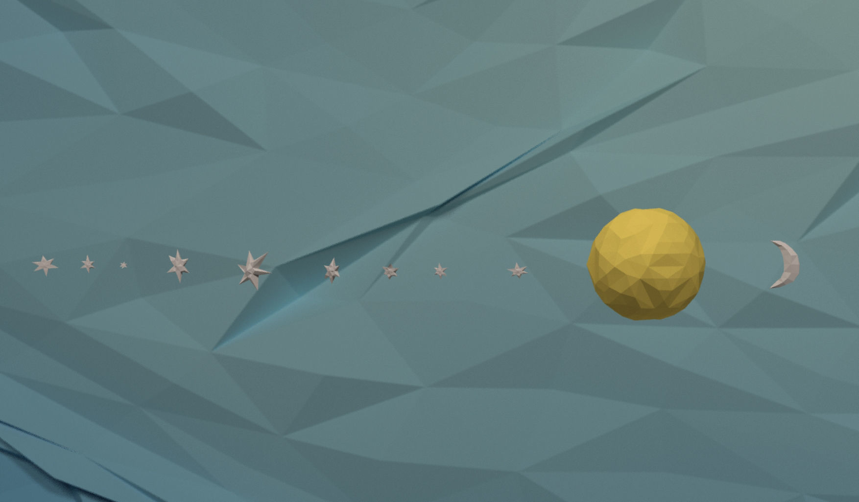 Clouds sun moon stars pack Low-poly 3D model_6