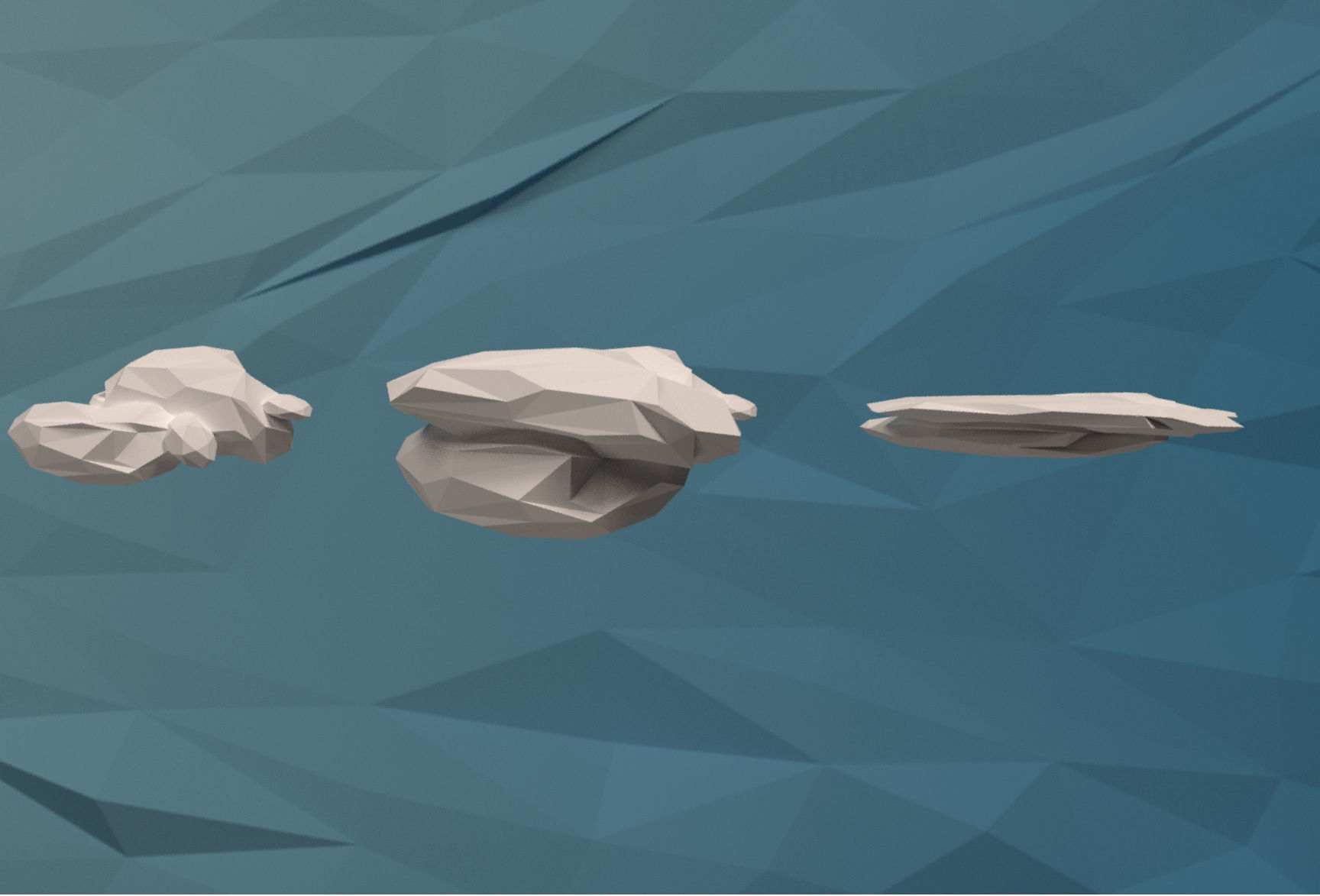 Clouds sun moon stars pack Low-poly 3D model_3