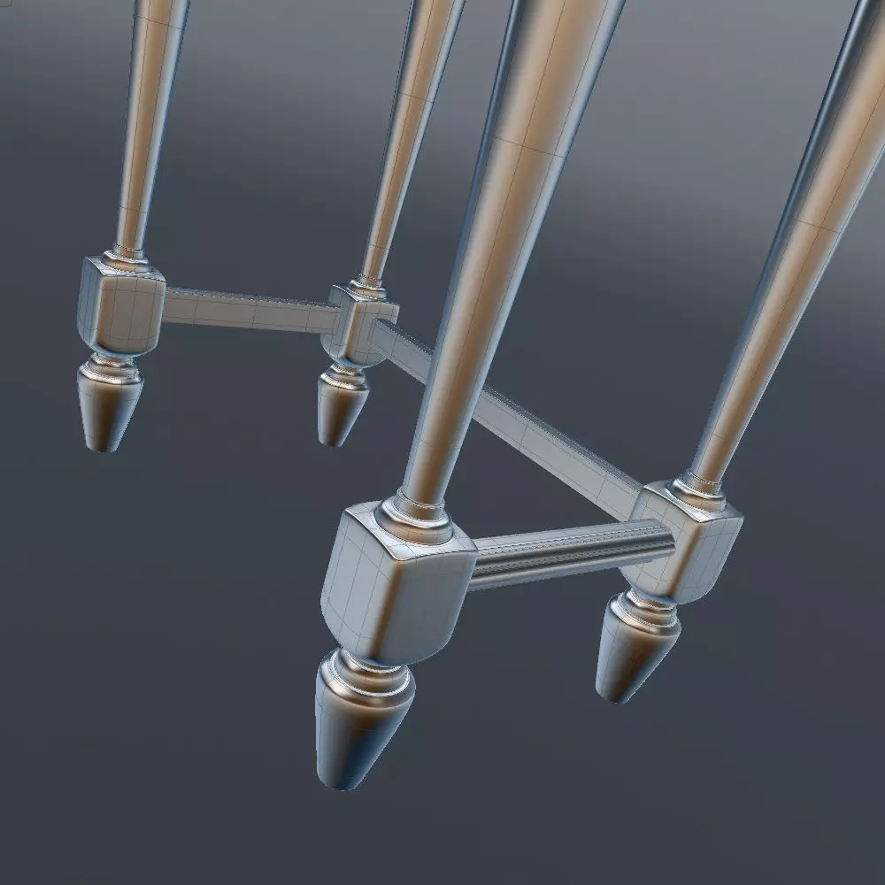 Antique-Style Bedside Table A 3D model_17