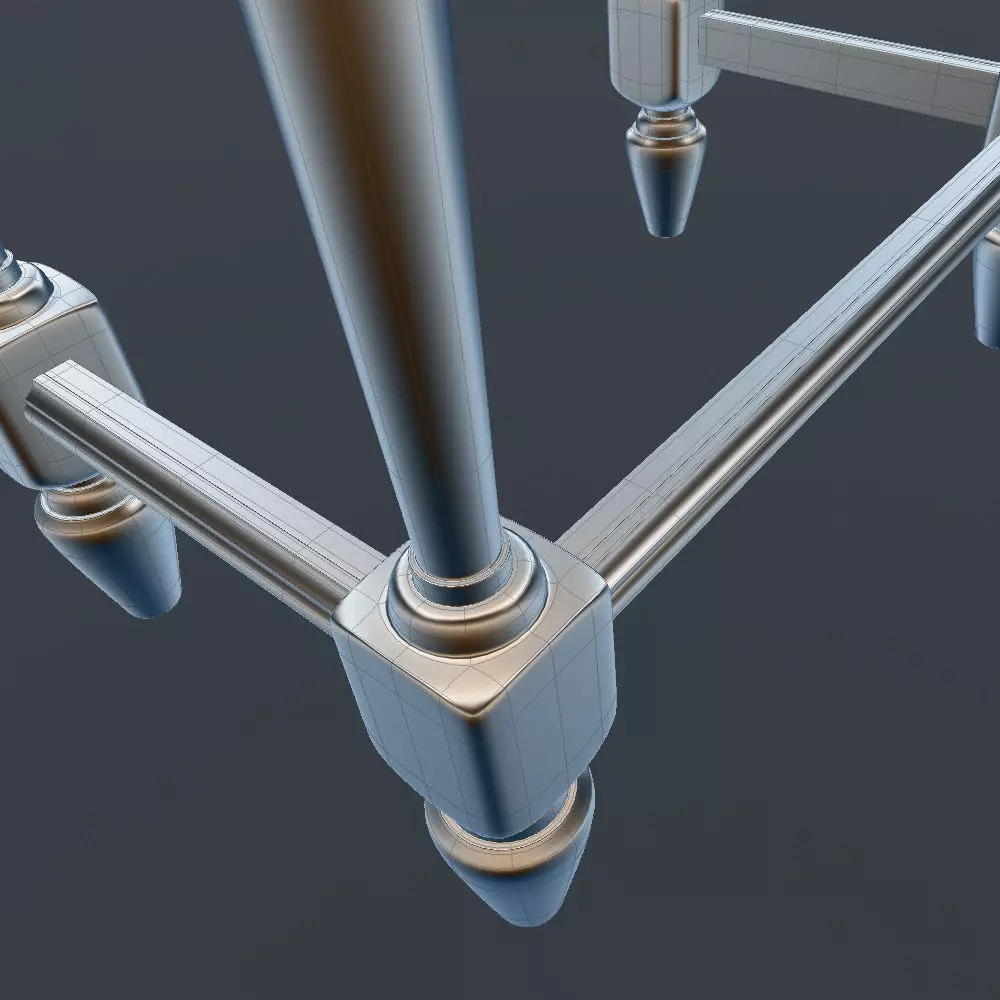 Antique-Style Bedside Table A 3D model_19