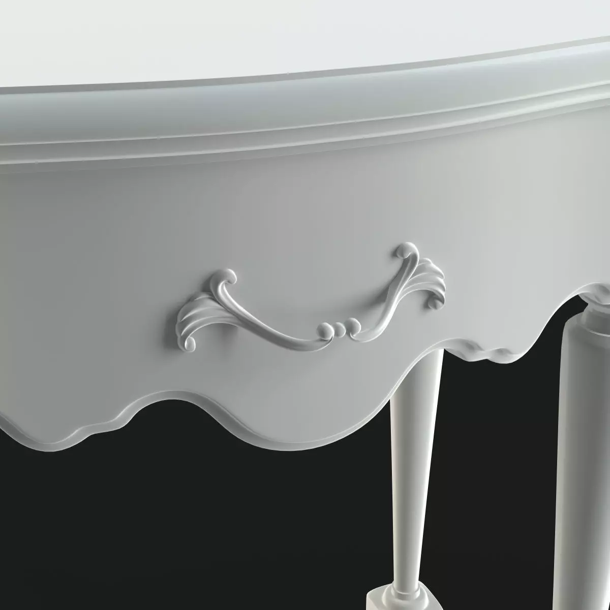 Antique-Style Bedside Table A 3D model_4