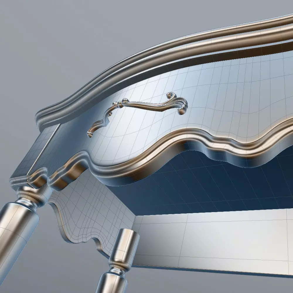 Antique-Style Bedside Table A 3D model_12