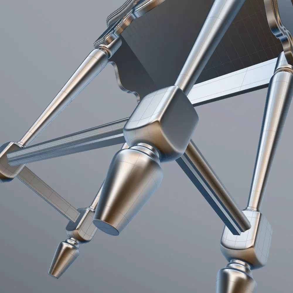 Antique-Style Bedside Table A 3D model_20