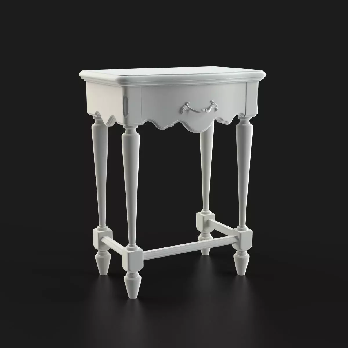 Antique-Style Bedside Table A 3D model_0