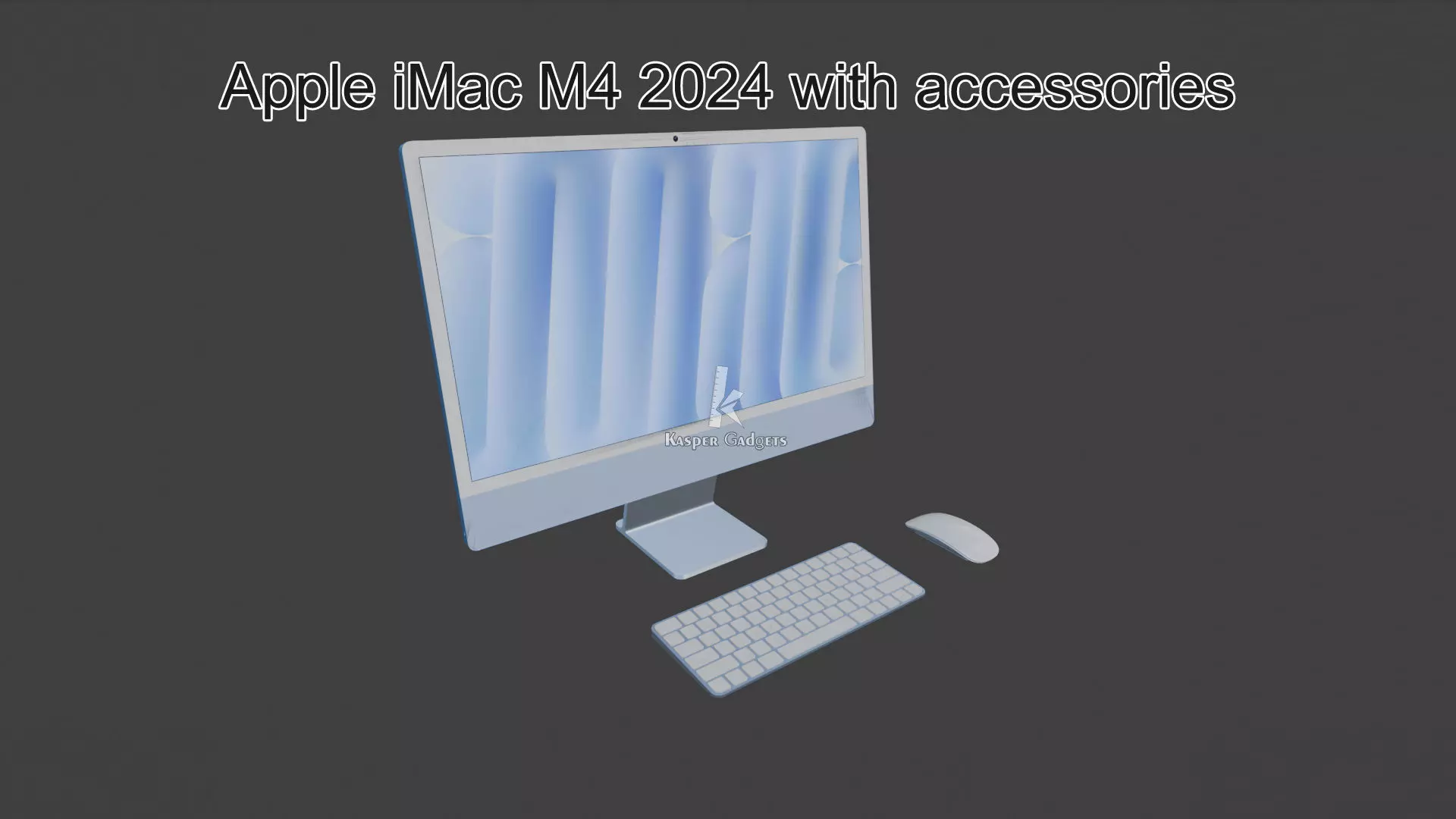 Apple iMac M4 2024 Blue Green Pink Purple Silver Yellow Orange 3D print model