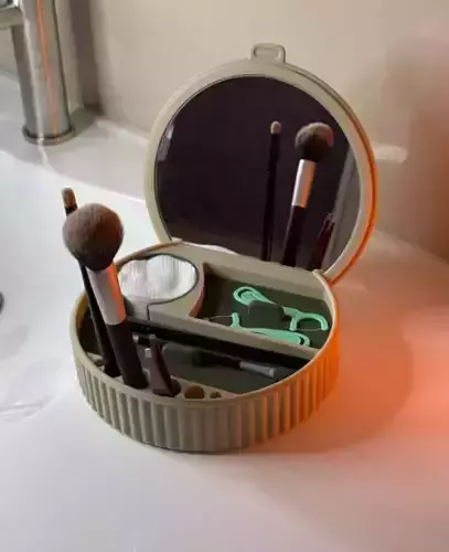 3D Printable Makeup Organizer Box with Mirror STL