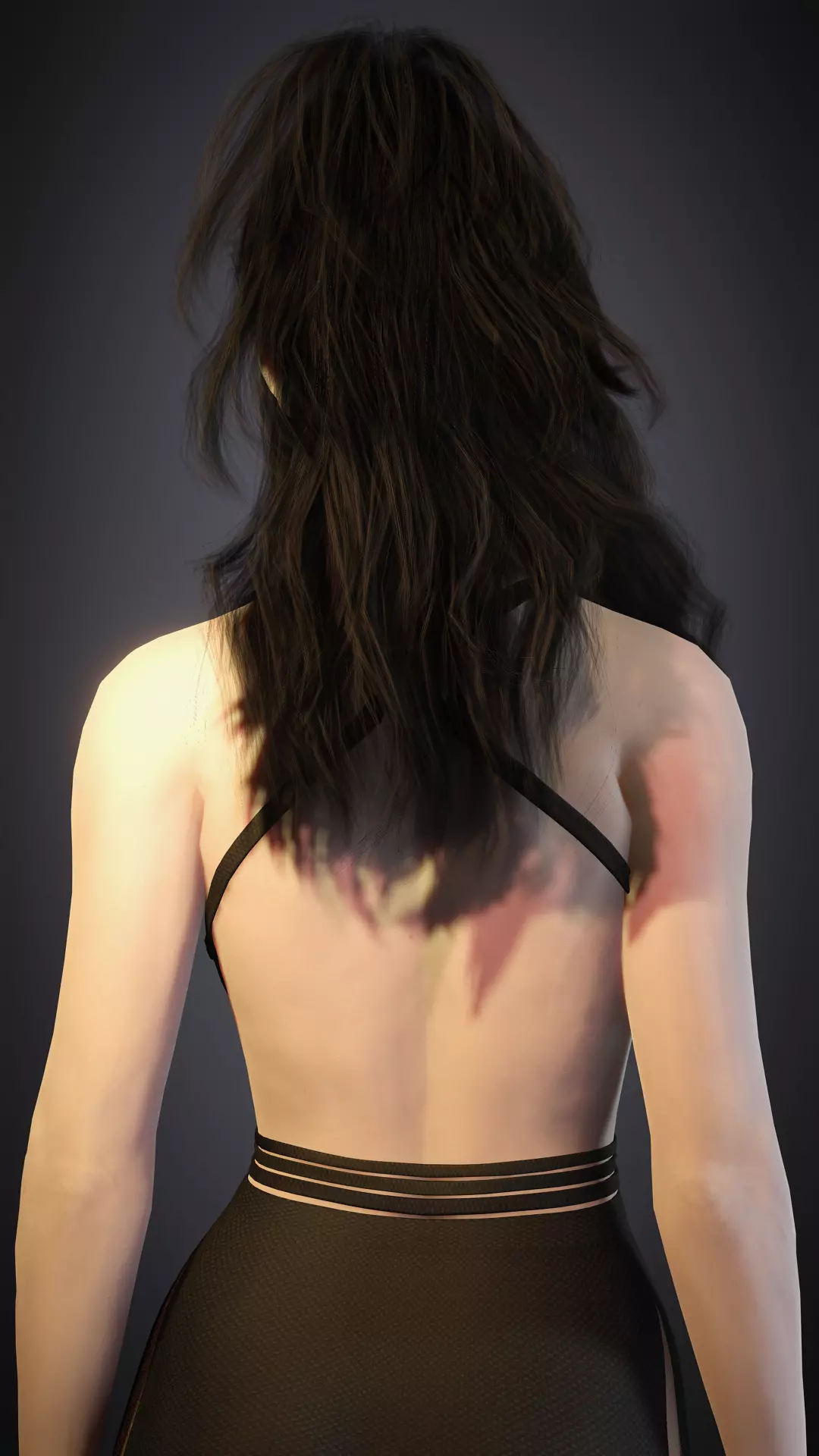 Elegant Vampire Lady Realistic Gothic Female Character Low-poly 3D model_6