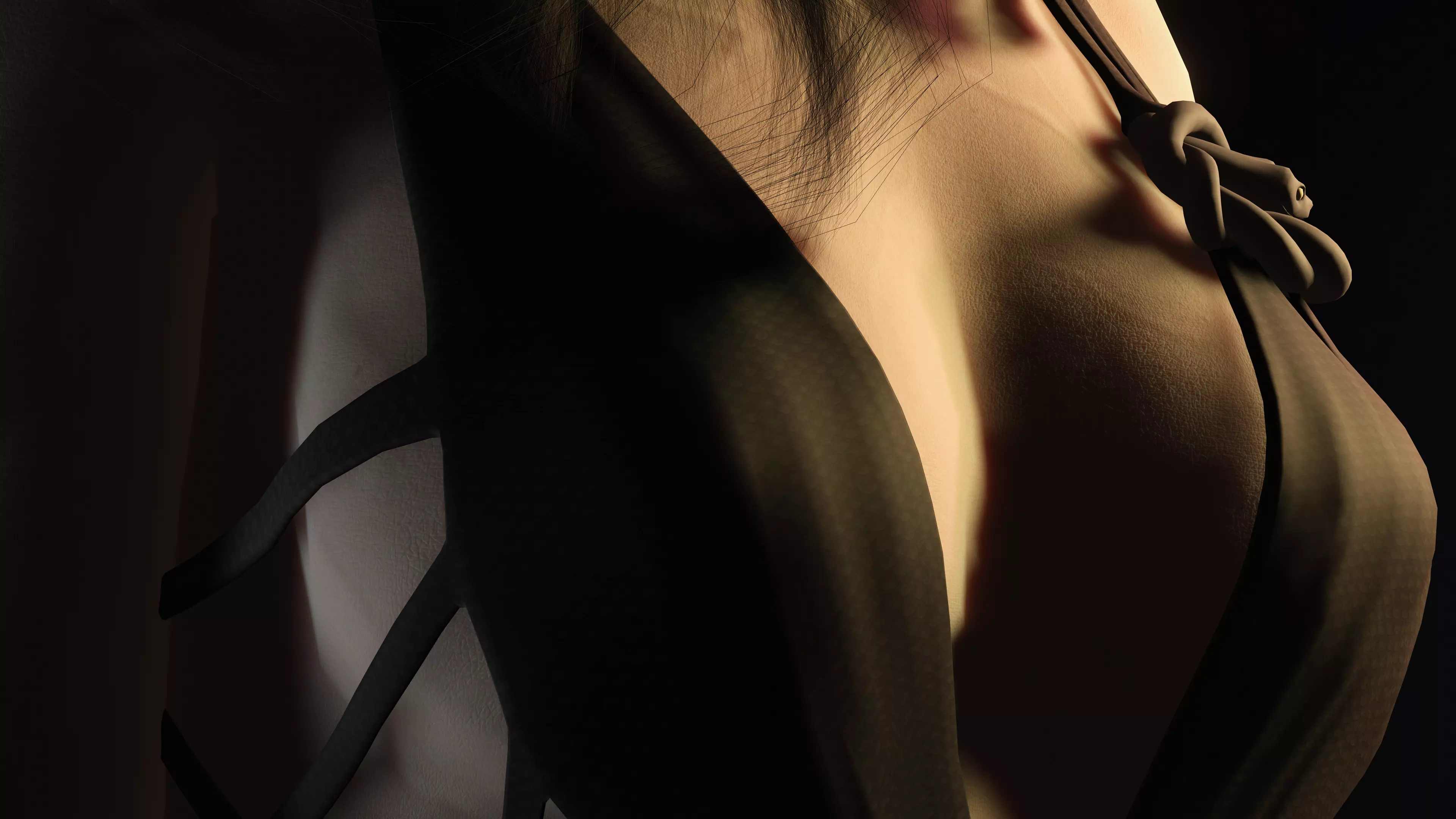 Elegant Vampire Lady Realistic Gothic Female Character Low-poly 3D model_9