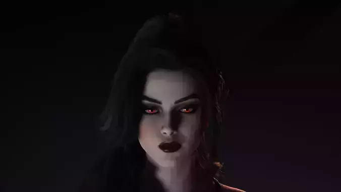 Elegant Vampire Lady Realistic Gothic Female Character Low-poly 3D model Elegant Vampire Lady Realistic Gothic Female Character Low-poly 3D model