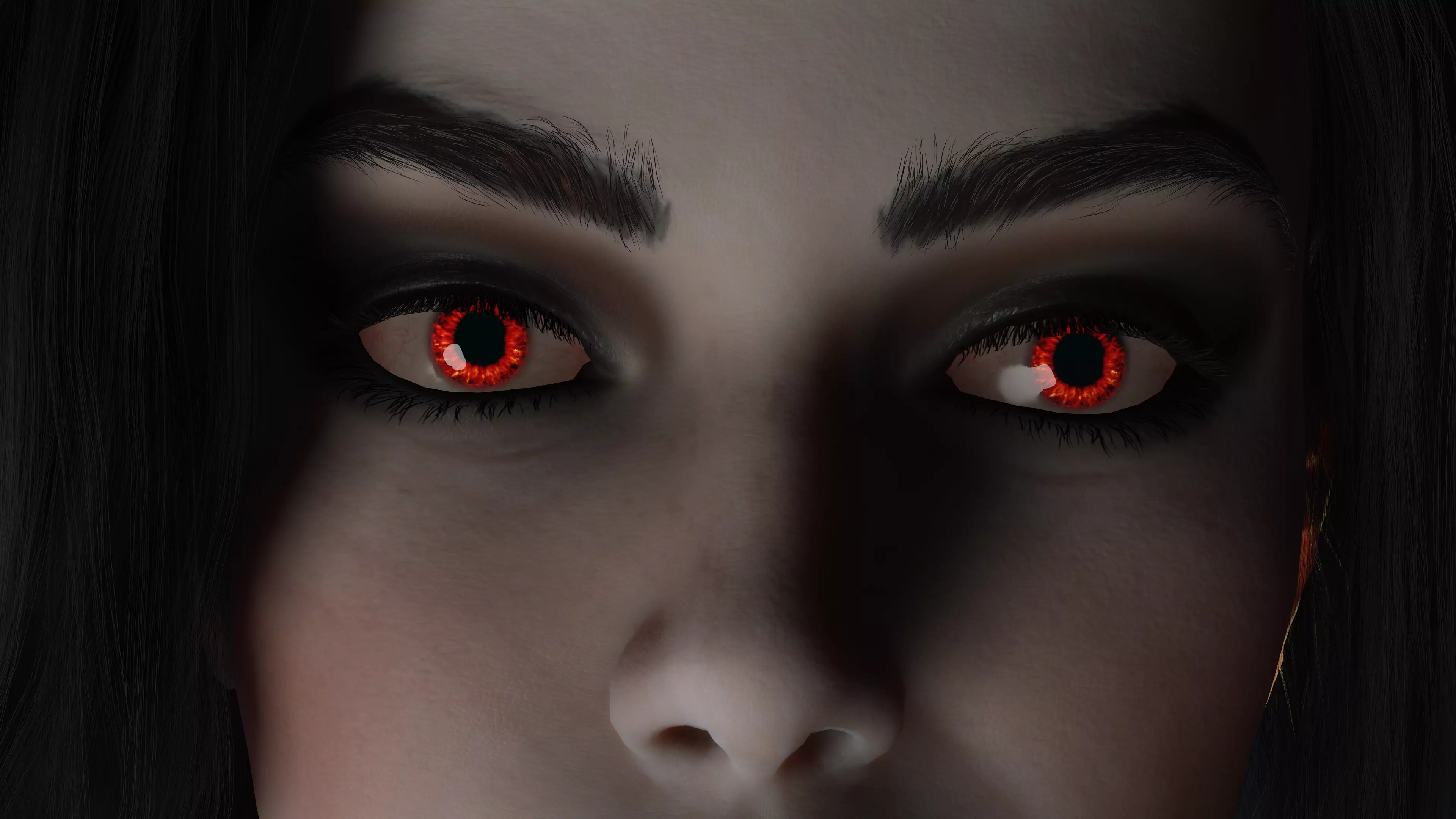 Elegant Vampire Lady Realistic Gothic Female Character Low-poly 3D model_8