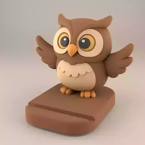 Cute Owl Mobile Phone Stand STL File 3D print model