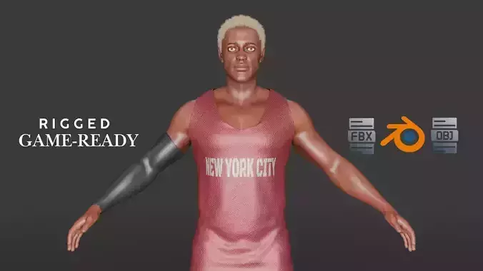 Urban Pro Basketball Player Realistic 3D Character Low-poly 3D model
