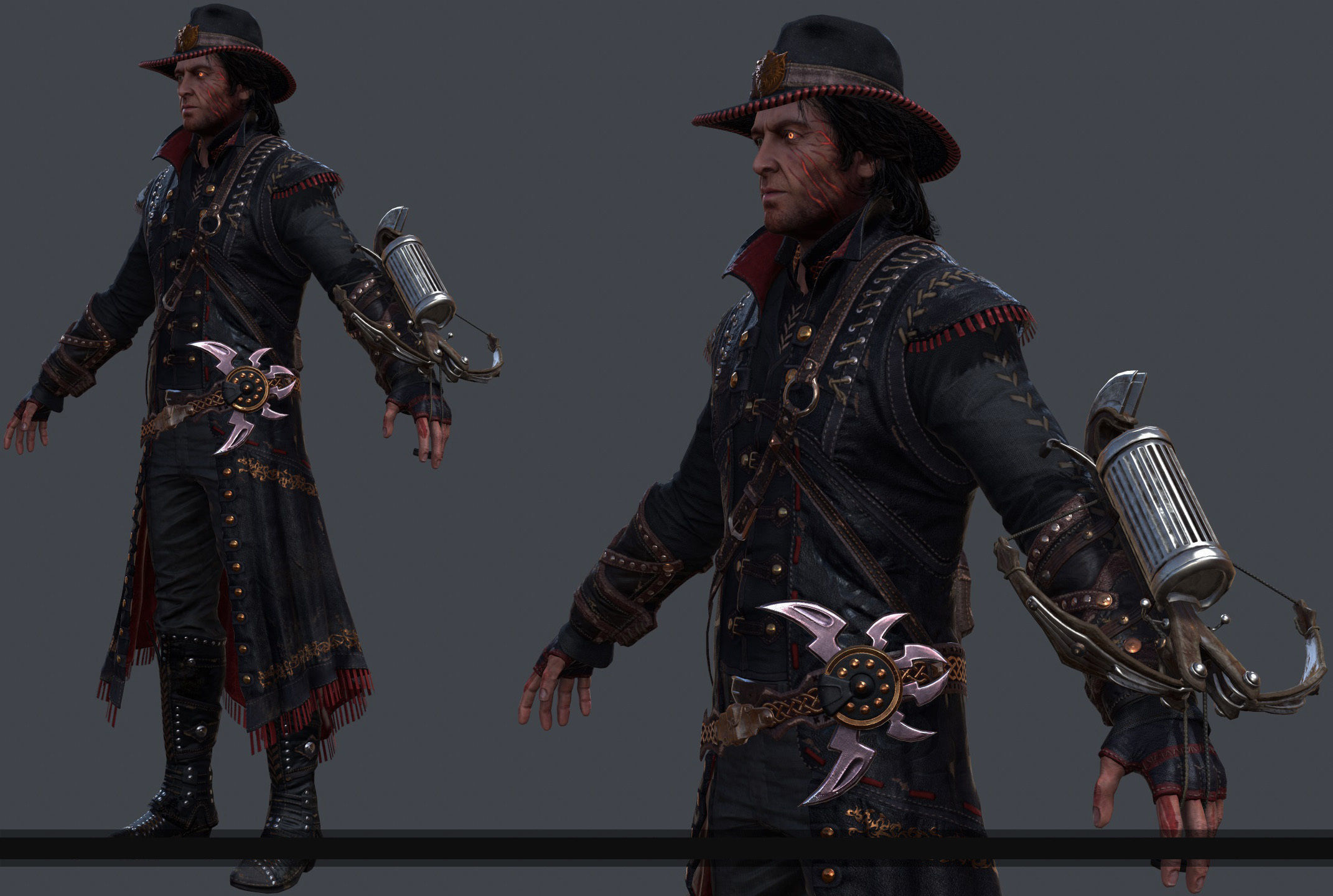 wolf man 2 -  NEW version -  Rigged Low-poly 3D model_4