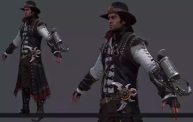 wolf man 2 -  NEW version -  Rigged Low-poly 3D model