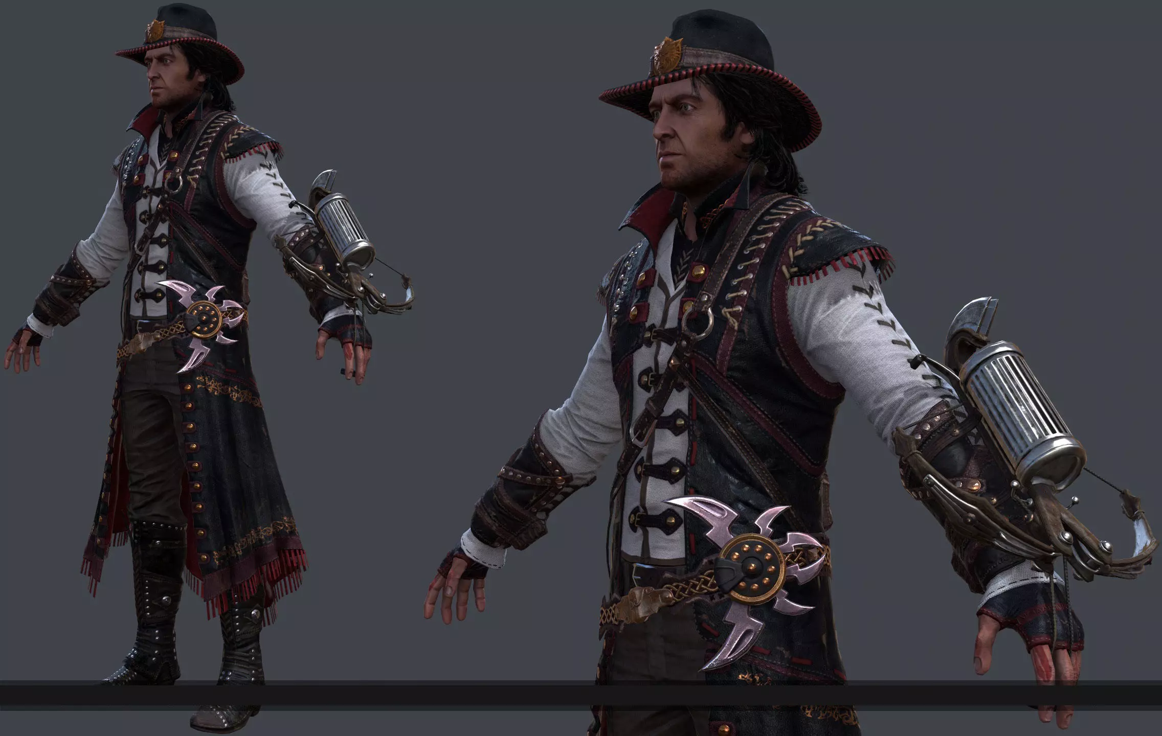 wolf man 2 -  NEW version -  Rigged Low-poly 3D model_0