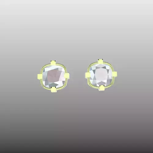 Cushion Cut Earring Studs