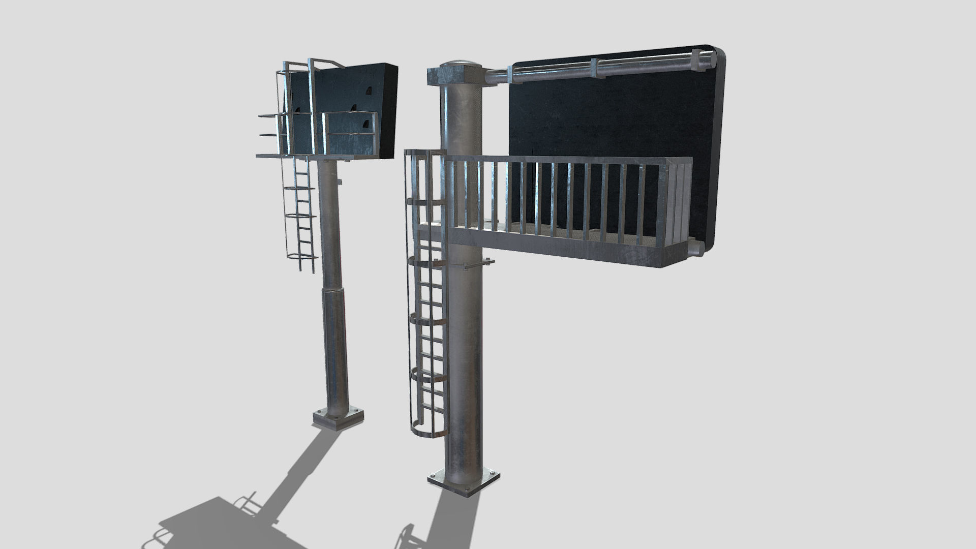 Motorway Signs Low-poly 3D model_5