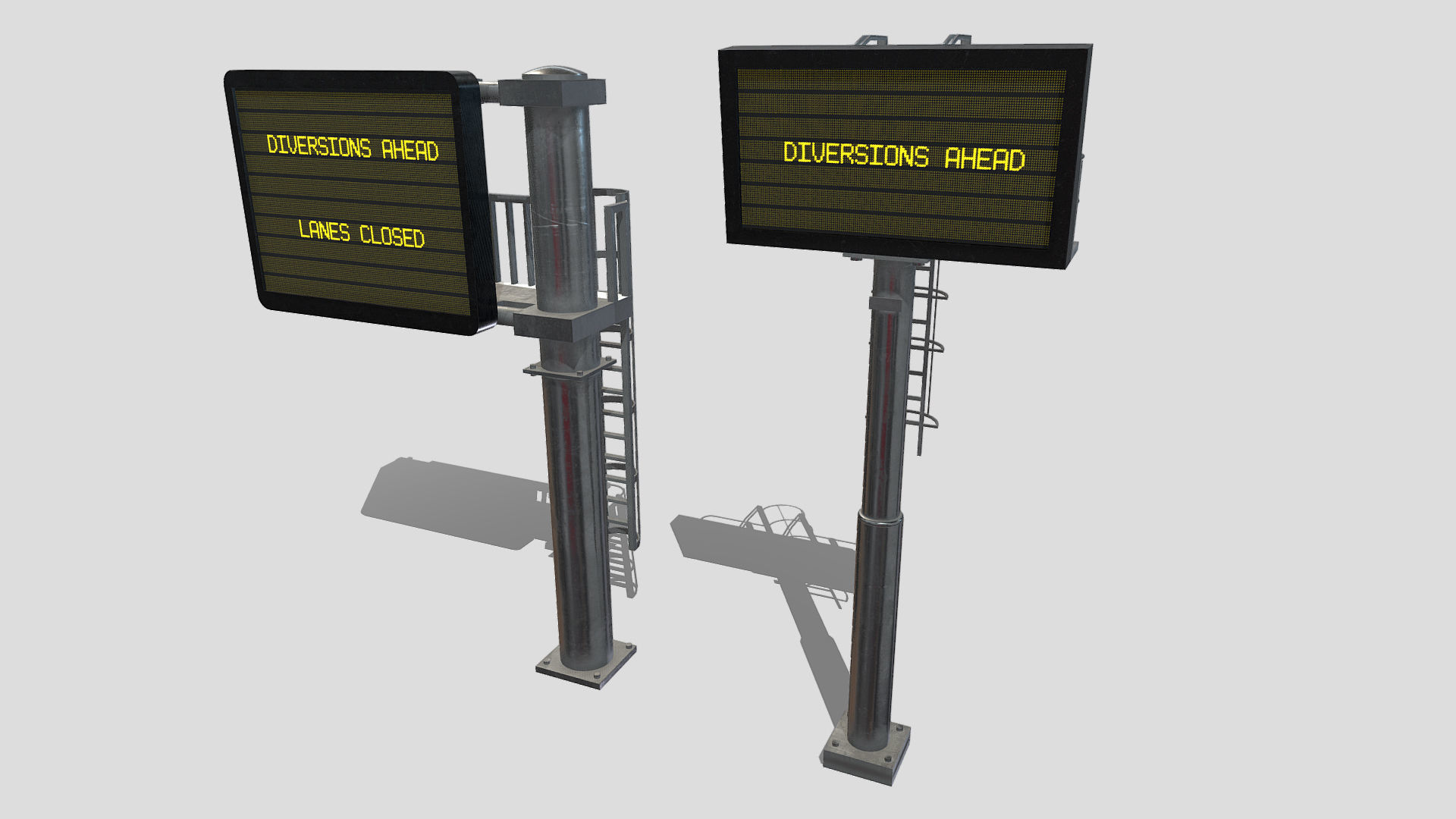 Motorway Signs Low-poly 3D model_6