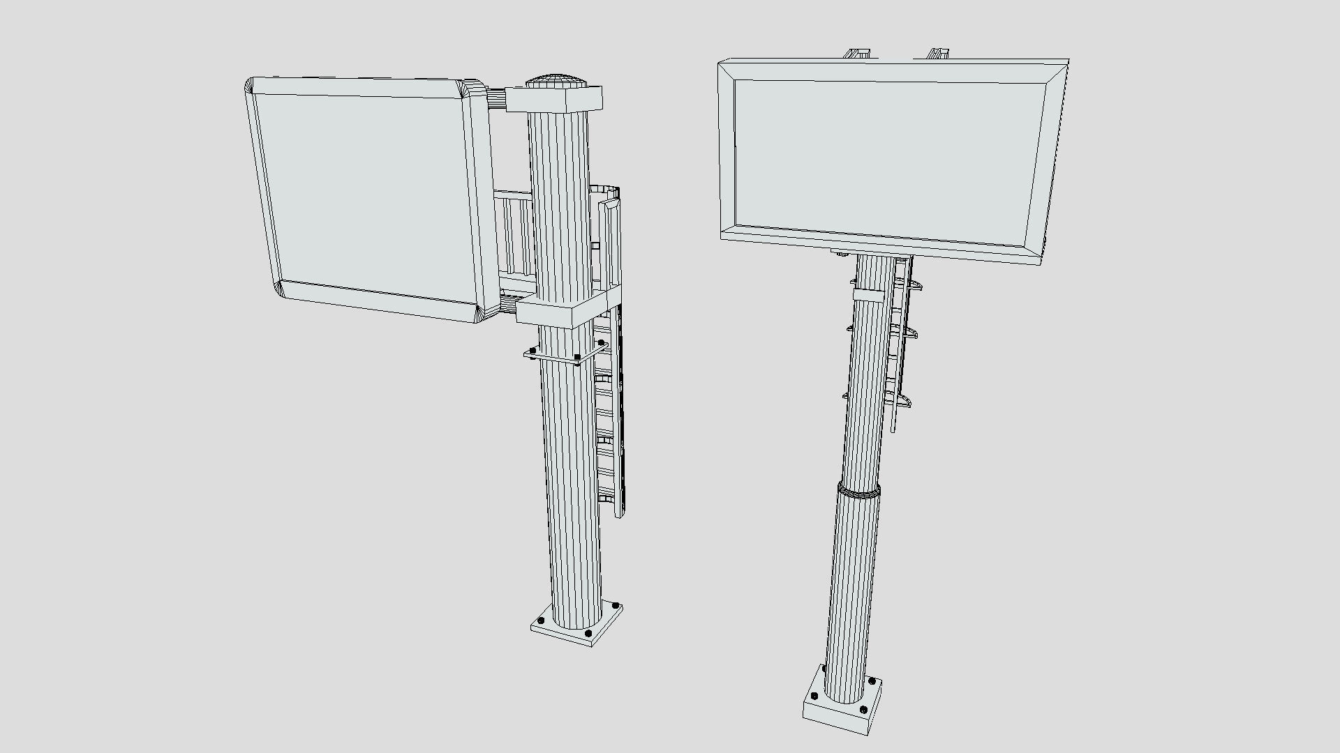 Motorway Signs Low-poly 3D model_7