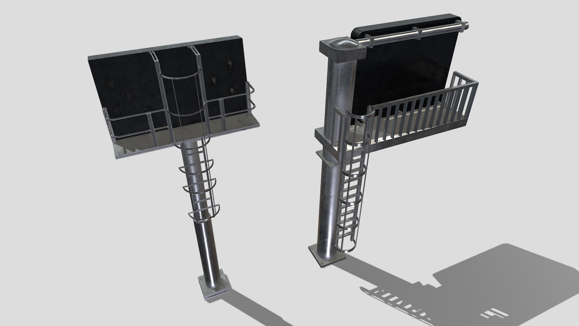 Motorway Signs Low-poly 3D model_4